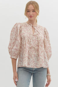 Floral Print 3/4 length Sleeve Top