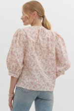 Floral Print 3/4 length Sleeve Top