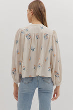 Load image into Gallery viewer, Floral Embroidery Long Sleeve Top
