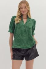 Applique Accent Button Up Top