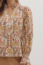 Load image into Gallery viewer, Long Sleeve Paisley Print Top
