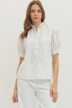 Load image into Gallery viewer, Embroidered Short Puff Sleeve Shirts
