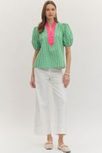 Load image into Gallery viewer, Gingham Short Sleeve Top
