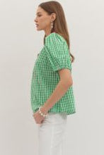 Load image into Gallery viewer, Gingham Short Sleeve Top
