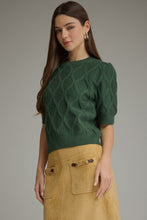 Load image into Gallery viewer, Short Sleeve Textured Short Sleeve Sweater.

