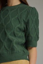 Load image into Gallery viewer, Short Sleeve Textured Short Sleeve Sweater.
