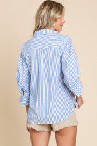 Load image into Gallery viewer, Striped Button Down with 3/4 Sleeve
