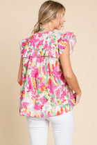 Load image into Gallery viewer, Floral Print U-Neck Shirt
