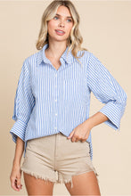 Load image into Gallery viewer, Striped Button Down with 3/4 Sleeve

